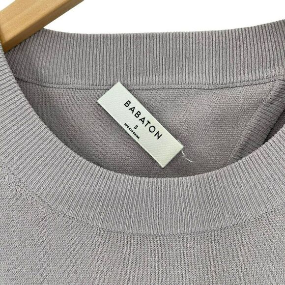 Babaton MacMurray Lilac Fog Kite Back Long Sleeve Crewneck Sweater Women Small - Picture 3 of 5